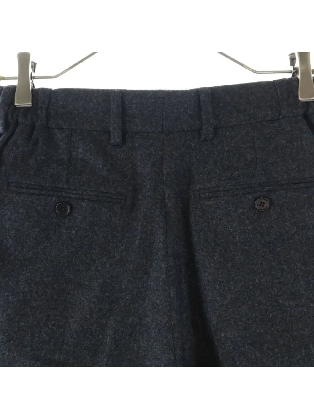 Celine Flannel Triple Pleated Shorts Gray